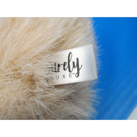 Aurora Purely Luxe Tan Bunny Rabbit Plush Pink Ears Hairy Stuffed Animal 10" - Picture 6 of 8